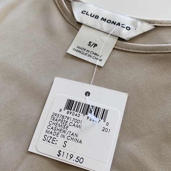 NWT Club Monaco Tan Trapeze Cami Tank Top Size S/P - Picture 4 of 4